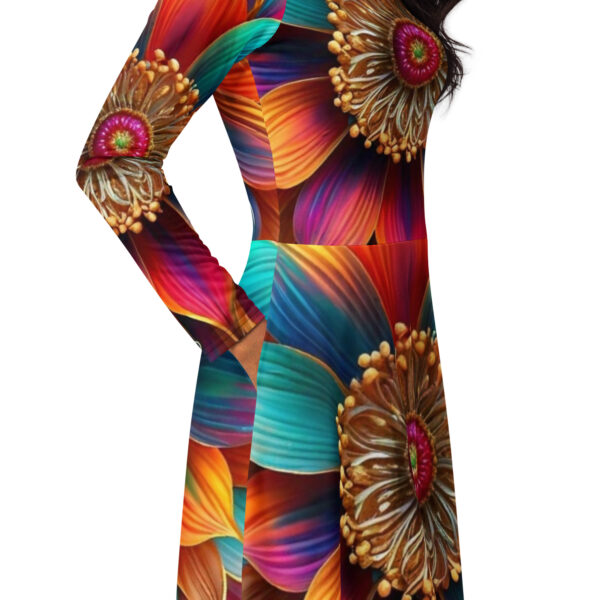 All-over print long sleeve midi dress - Image 6