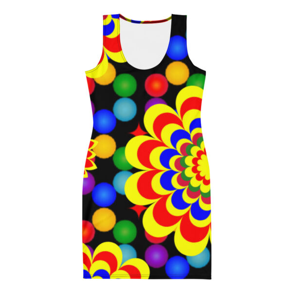 *Original Art Pattern Design on White Bodycon Dress*