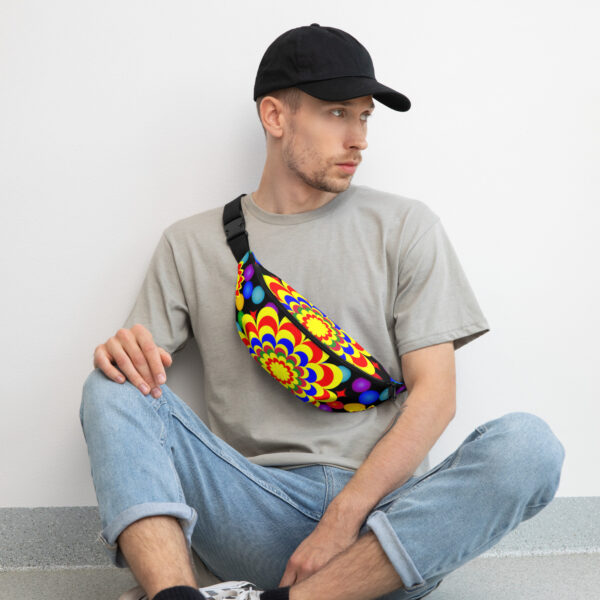 *Original Art Yellow, Red, and Blue Ball and Flowers Pattern Design on Fanny Pack* - Image 3