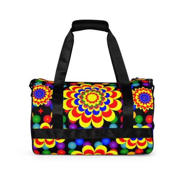*Original Art Yellow, Red, and Blue Ball and Flowers Pattern Design on Fitness Bag 🚴💪* - Image 8