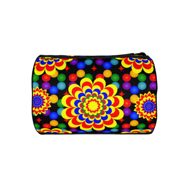 *Original Art Yellow, Red, and Blue Ball and Flowers Pattern Design on Fitness Bag 🚴💪* - Image 9