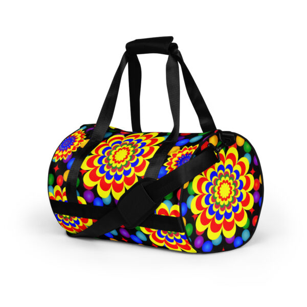 *Original Art Yellow, Red, and Blue Ball and Flowers Pattern Design on Fitness Bag 🚴💪* - Image 10