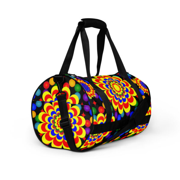 *Original Art Yellow, Red, and Blue Ball and Flowers Pattern Design on Fitness Bag 🚴💪* - Image 11