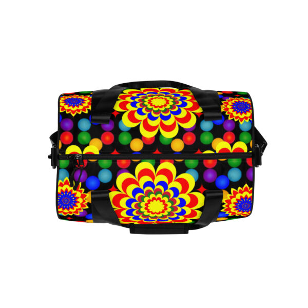*Original Art Yellow, Red, and Blue Ball and Flowers Pattern Design on Fitness Bag 🚴💪* - Image 7
