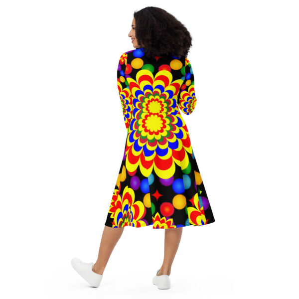 *Original Art Pattern Design on Long Sleeve Midi Dress* - Image 3
