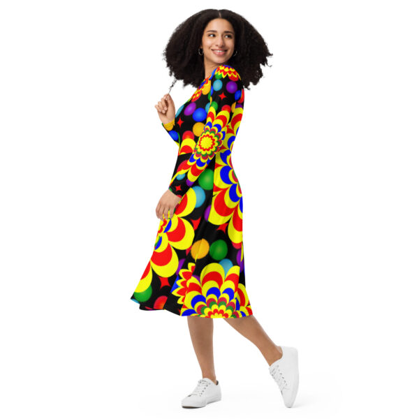 *Original Art Pattern Design on Long Sleeve Midi Dress* - Image 2