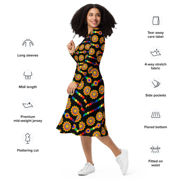 Original pattern design Midi Dress for weeding guest - Image 2
