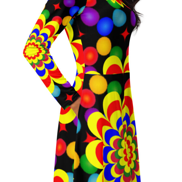 *Original Art Pattern Design on Long Sleeve Midi Dress* - Image 4