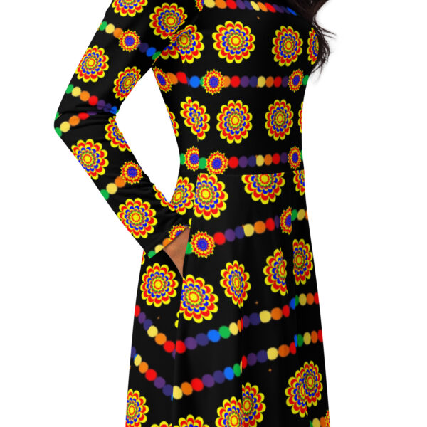 Original pattern design Midi Dress for weeding guest - Image 3