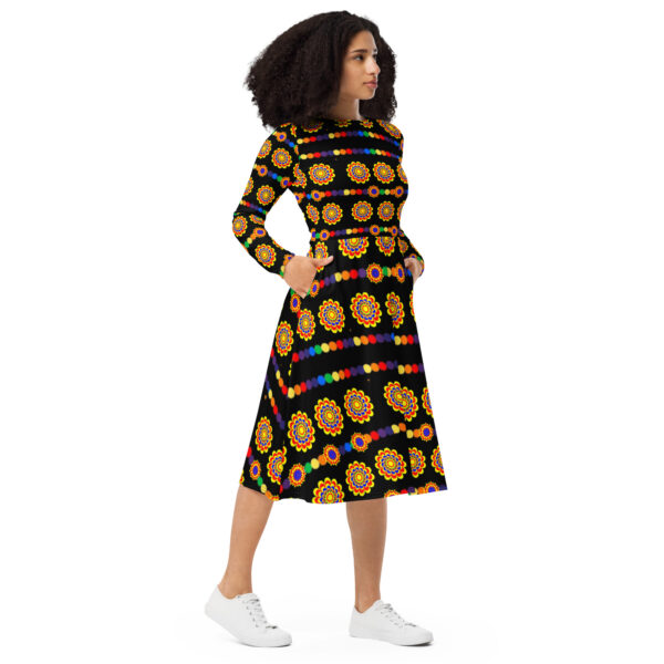 Original pattern design Midi Dress for weeding guest - Image 8