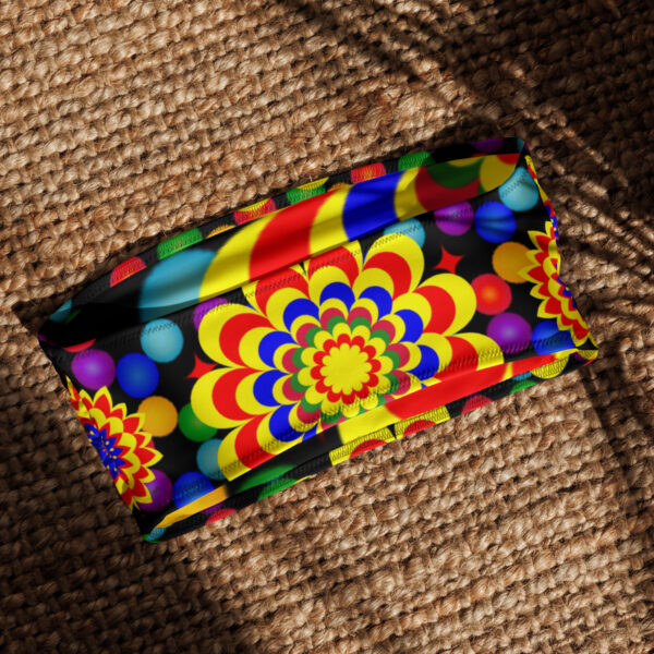 *Original Art Yellow, Red, and Blue Ball and Flowers Pattern Design on Recycled Bandeau Bikini Top* - Image 5