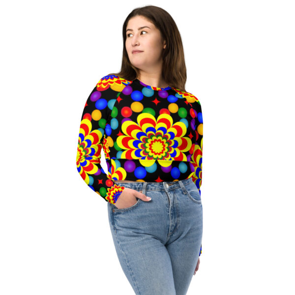 *Original Art Pattern Design on Long Sleeve Crop Top*