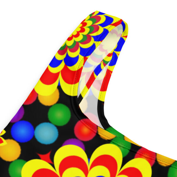 Original Art Yellow, Red, and Blue Ball and Flowers Pattern Design on Shopping Bag - Image 2