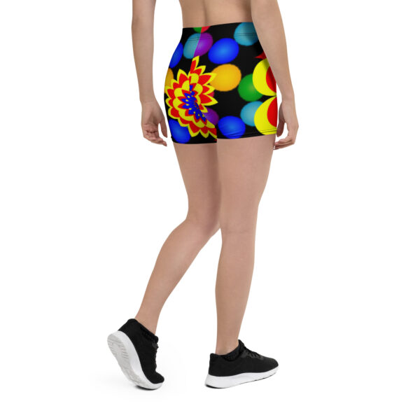 *Original Art Yellow, Red, and Blue Ball and Flowers Pattern Design on Shorts* - Image 6