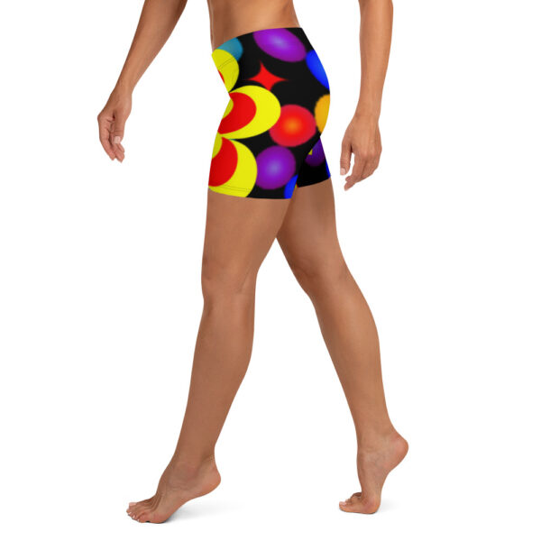 *Original Art Yellow, Red, and Blue Ball and Flowers Pattern Design on Shorts* - Image 10