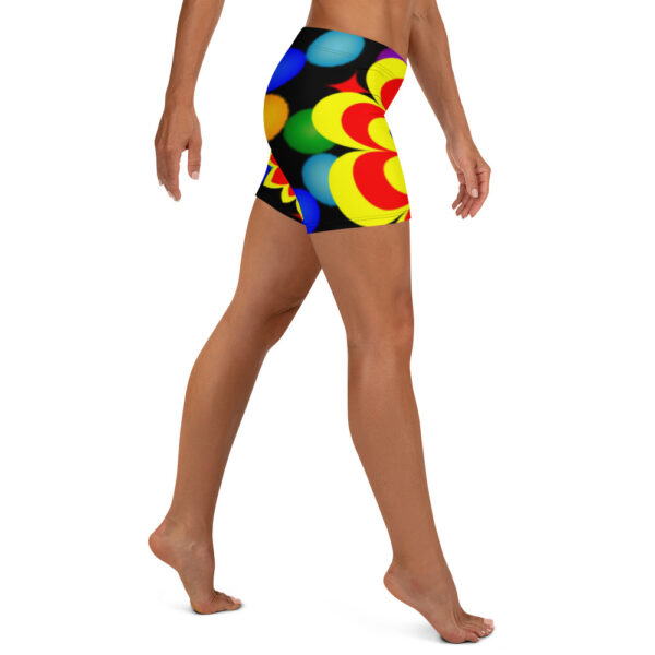 *Original Art Yellow, Red, and Blue Ball and Flowers Pattern Design on Shorts* - Image 11