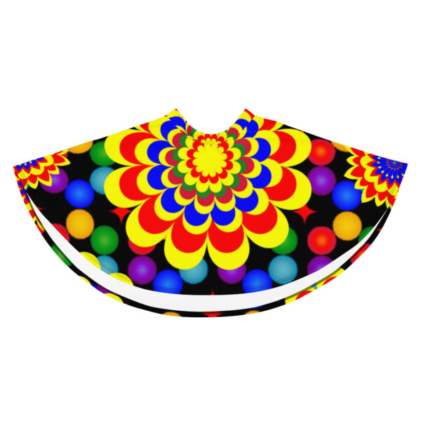 *Origina Art Yellow, Red, and Blue Ball and Flowers Pattern Design on Skater Skirt* - Image 3