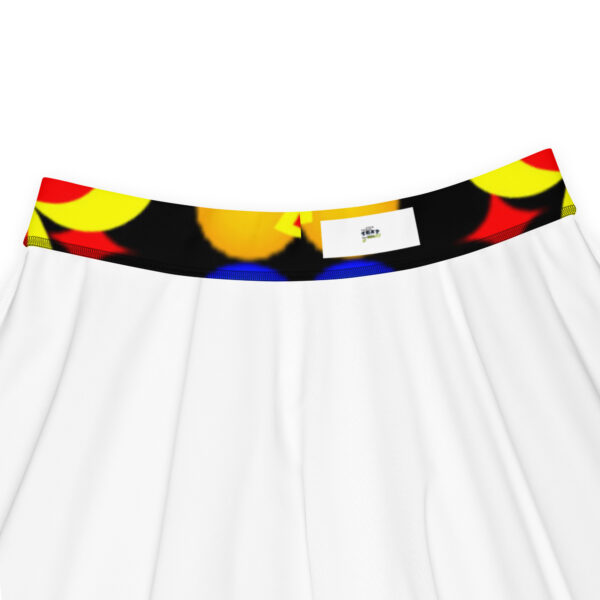 *Origina Art Yellow, Red, and Blue Ball and Flowers Pattern Design on Skater Skirt* - Image 4
