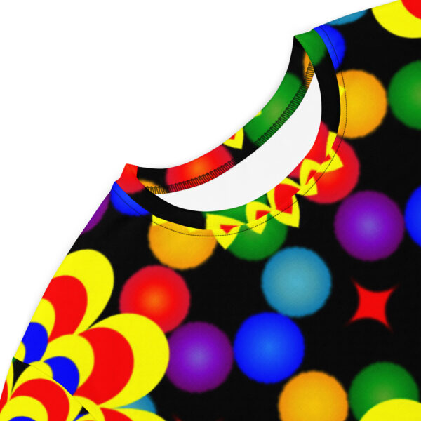 *Origina Art Yellow, Red, and Blue Ball and Flowers Pattern Design on T-Shirt Dress* - Image 10