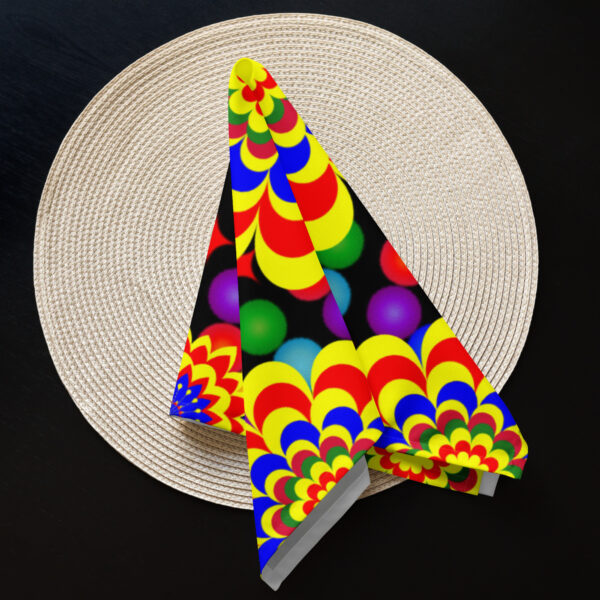 *Original Art Yellow, Red, and Blue Ball and Flowers Pattern Design on Cloth Napkin Set* - Image 11
