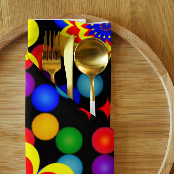 *Original Art Yellow, Red, and Blue Ball and Flowers Pattern Design on Cloth Napkin Set* - Image 22
