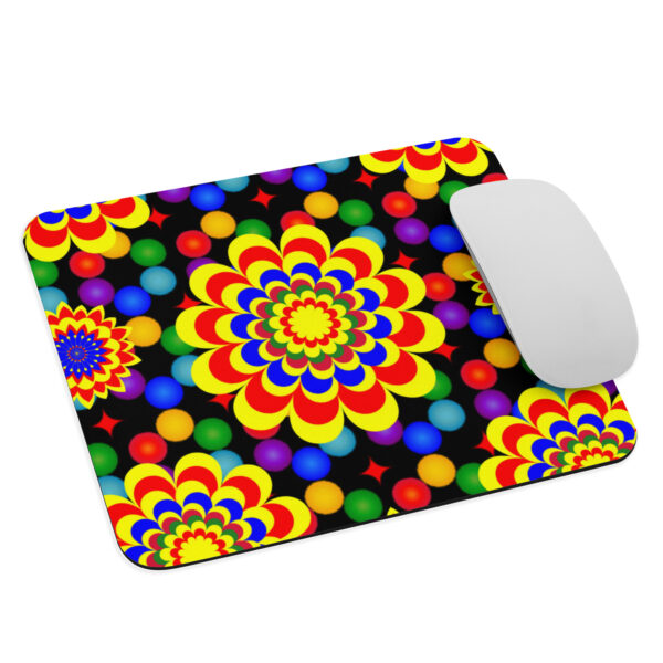*Original Art Yellow, Red, and Blue Ball and Flowers Pattern Design on Mouse Pad* - Image 3