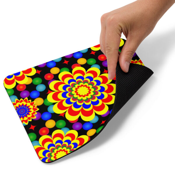 *Original Art Yellow, Red, and Blue Ball and Flowers Pattern Design on Mouse Pad* - Image 2
