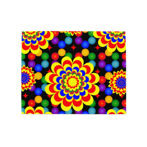 *Original Art Yellow, Red, and Blue Ball and Flowers Pattern Design on Placemat Set* - Image 11