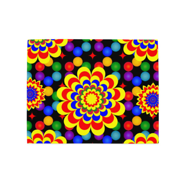 *Original Art Yellow, Red, and Blue Ball and Flowers Pattern Design on Placemat Set* - Image 13