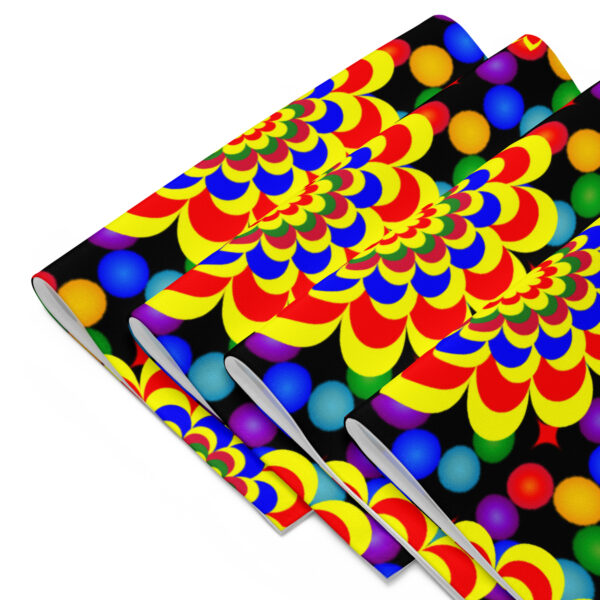*Original Art Yellow, Red, and Blue Ball and Flowers Pattern Design on Placemat Set* - Image 8