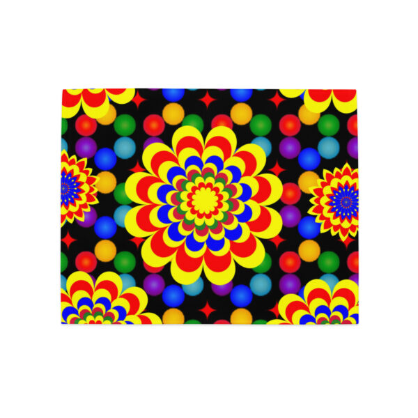 *Original Art Yellow, Red, and Blue Ball and Flowers Pattern Design on Placemat Set* - Image 10